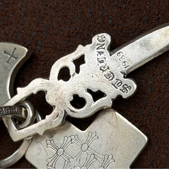 3 authentic Chrome Hearts pendants Dagger, Cross and Tag - Picture 8 of 13